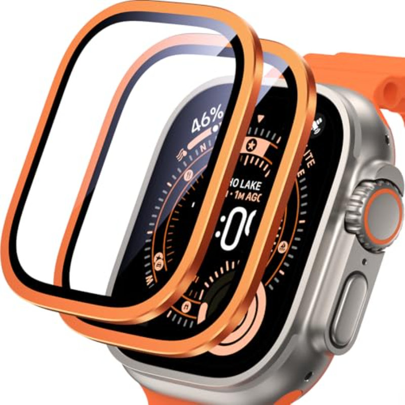 Smartwatch Apple Watches For Men - 2PCS HD กระจกนิรภัยโลหะสำหรับแอปเปิ้ลวอทช์อัลตร้า 2-3 49 มม.ป้องกันหน้าจอป้องกันรอยขีดข่วนกันชนฟิล์มเต็มรูปแบบสำหรับไอวอทช์