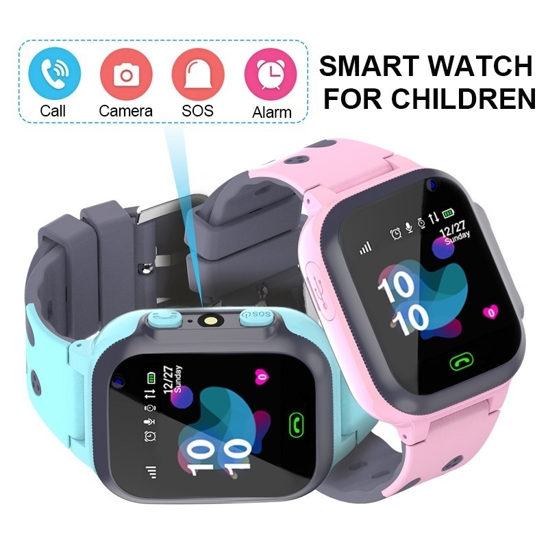 Smartwatch Watches For Children - เด็กดูสมาร์ทนาฬิกาอัจฉริยะกันน้ําสําหรับเด็กหนุ่มๆสาวๆของขวัญที่มีหน้าจอสัมผัสกล้องปลุก SOS โทรตําแหน่งติดตาม
