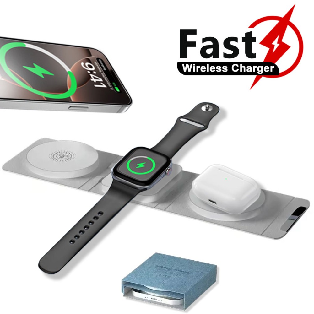 Watch 7 Smartwatch Iphone - แท่นชาร์จไร้สาย 3-in-1 สำหรับวางบนโต๊ะ สำหรับ iPhone 17~12