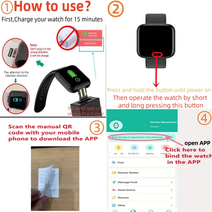 กีฬาSmartwatchสร้อยข้อมือฟิตเน - Watch Smartwatch Android บทวิจารณ์และราคา
