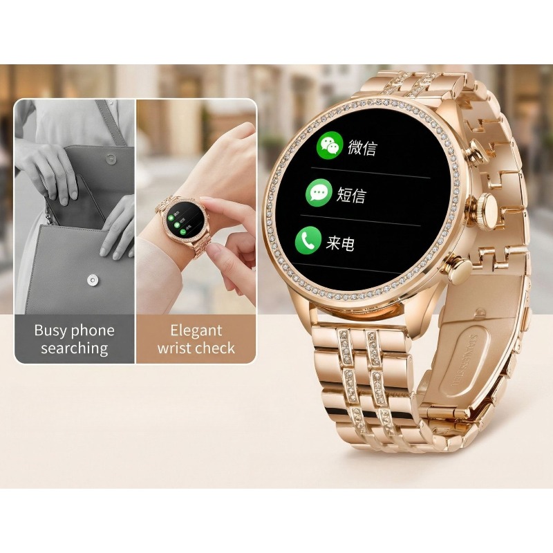สินค้าพิเศษข้ามพรมแดนสำหรับนาฬ - Watches Ladies Smartwatch บทวิจารณ์และราคา