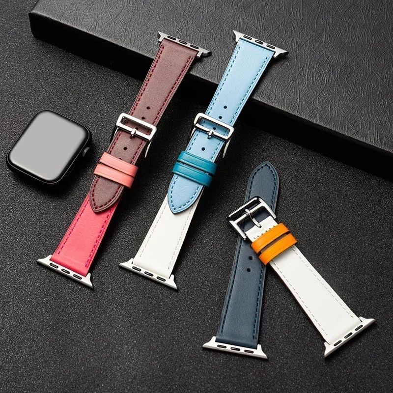 สายนาฬิกาหนังสําหรับ Apple Wat - Smartwatch Apple Watches For Men บทวิจารณ์และราคา