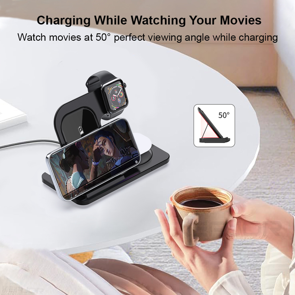 แท่นชาร์จไร้สายแบบพกพา 3-in-1  - Watch 7 Smartwatch Iphone บทวิจารณ์และราคา