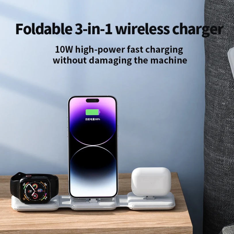 แท่นชาร์จไร้สายแบบพับได้ 3-in- - Watch 7 Smartwatch Iphone บทวิจารณ์และราคา