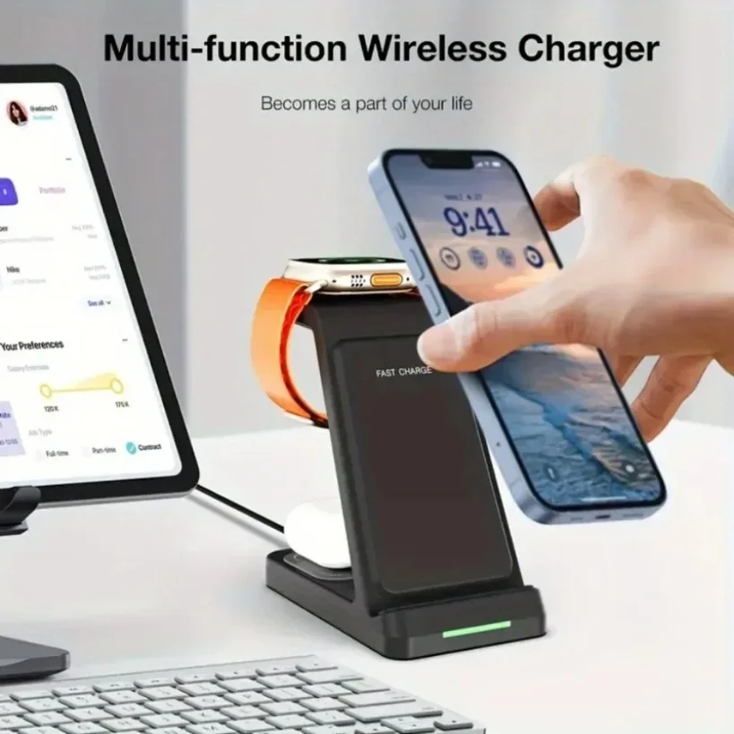 แท่นชาร์จไร้สาย 3 in 1 สำหรับ  - Watch 7 Smartwatch Iphone บทวิจารณ์และราคา